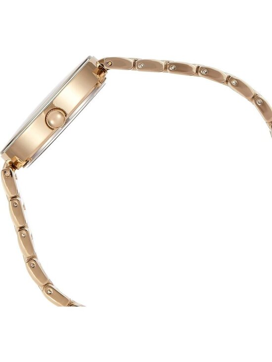 Anne Klein Women\'s Gold Analog Quartz Solid Genuine Diamond Dial Bracelet Watch